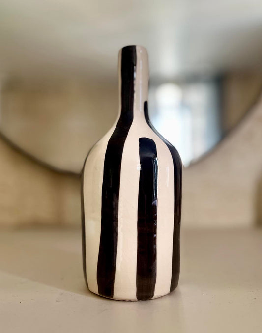 VASE BOUTEILLE - RAYURES NOIRES
