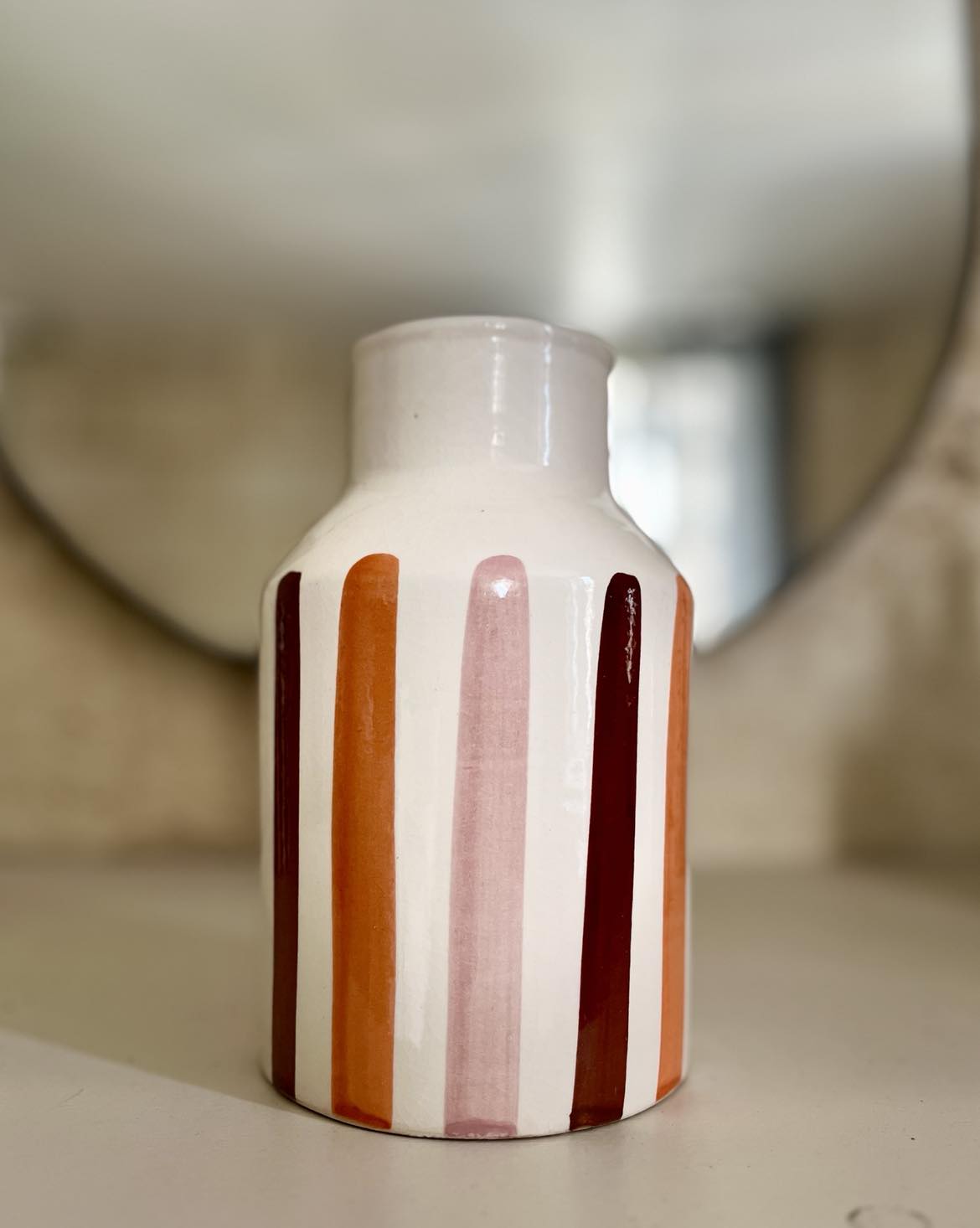 VASE À RAYURES MULTICOLORES