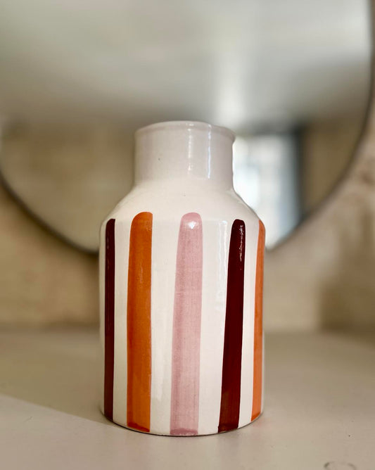 VASE À RAYURES MULTICOLORES