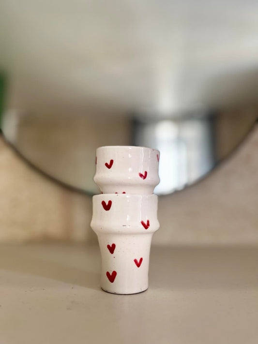 TASSES À EXPRESSO – PETITS CŒURS ROUGES